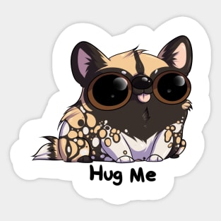 Hug Me African Wild Dog Edition Sticker